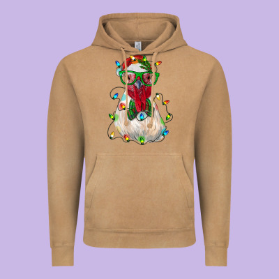 Christmas Rooster Vintage Hoodie Designed By Ranaportraitstore