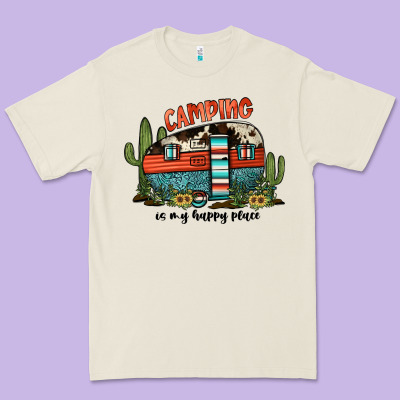 Camping Is My Happy Place Premium Tee Designed By Jahusdesignshop