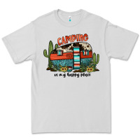 Dove Grey camping is my happy place Premium Tee - JahusDesignShop