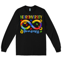 Black neurodiversity awareness Long Sleeve Tee - LillyAllenDesigns