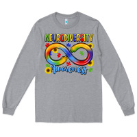 Heather Grey neurodiversity awareness Long Sleeve Tee - LillyAllenDesigns