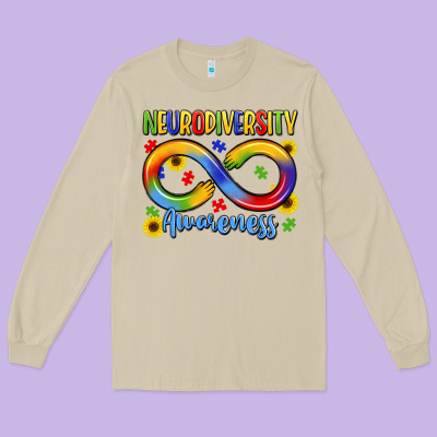 Neurodiversity Awareness Long Sleeve Tee Designed By Lillyallendesigns