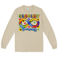 Mushroom neurodiversity awareness Long Sleeve Tee - LillyAllenDesigns