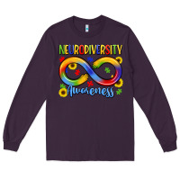 Plum neurodiversity awareness Long Sleeve Tee - LillyAllenDesigns