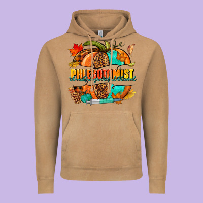 Phlebotomist Pumpkin Vintage Hoodie Designed By Nancycooperartshop