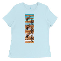 Baby Blue dinosaur parasaurolophus pen wrap Ladies Tee - Artiststas