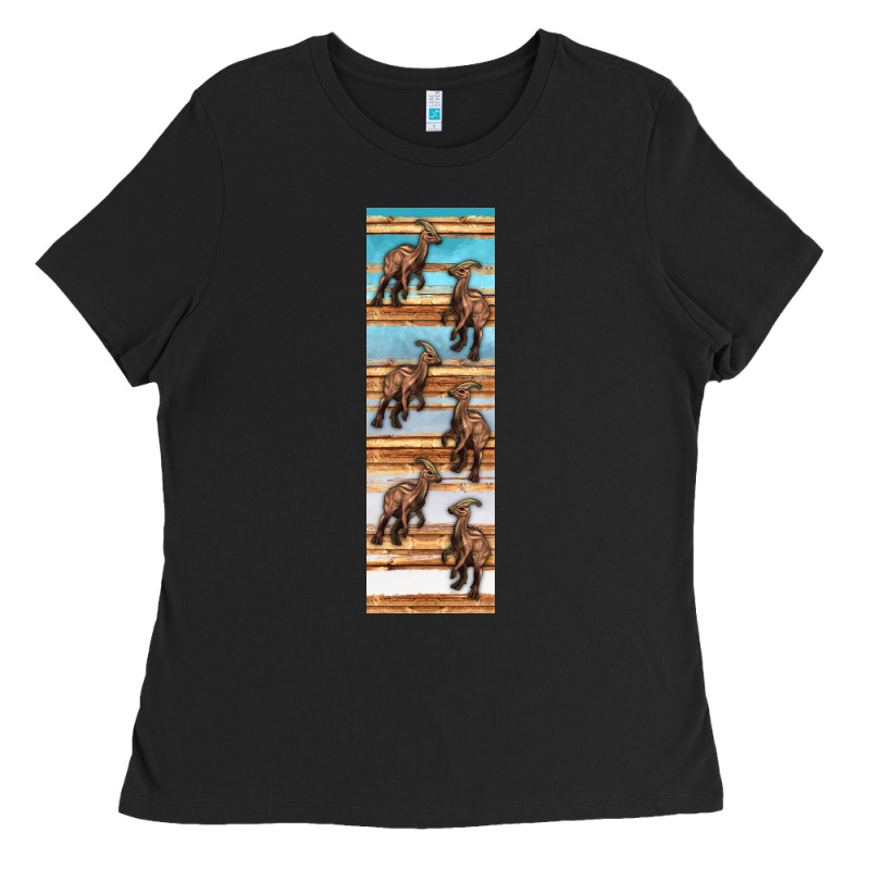 Dinosaur Parasaurolophus Pen Wrap Ladies Tee by Artiststas | Teevron