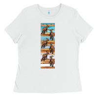 White dinosaur parasaurolophus pen wrap Ladies Tee - Artiststas