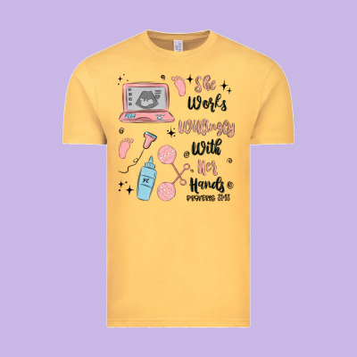 She Works Willingly With Her Hands Vintage Tee Designed By Maliassmallbusiness