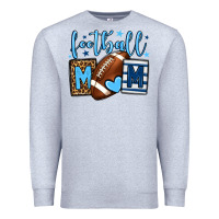 Heather Grey Football mom blue team color  mother's day Premium Sweatshirt - HowdyJamesFarm