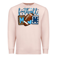 Pale Pink Football mom blue team color  mother's day Premium Sweatshirt - HowdyJamesFarm