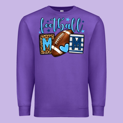 Football Mom Blue Team Color  Mother's Day Premium Sweatshirt Designed By Howdyjamesfarm