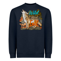 Navy Wild About Fall Coyote Heavyweight Sweatshirt - LillyAllenDesigns
