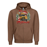 Chestnut merry christmas school bus Zipper Hoodie - texasbilliewilder