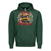 Sports Green merry christmas school bus Zipper Hoodie - texasbilliewilder