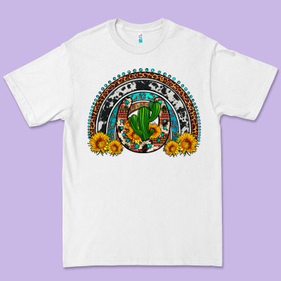 Cactus Sunflower Horseshoe Rainbow Premium Tee Designed By Artiststas