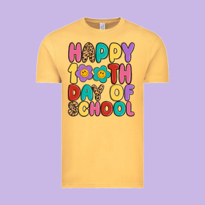Happy 100 Th Day Of School Vintage Tee Designed By Maliassmallbusiness