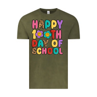 Vintage Olive happy 100 th day of school Vintage Tee - MaliasSmallBusiness