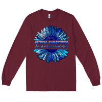 Burgundy autism awareness accept understand love blue Long Sleeve Tee - LillyAllenDesigns
