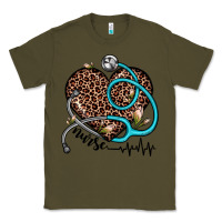 Army Green nurse leopard heart Classic Tee - JahusDesignShop