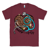 Burgundy nurse leopard heart Classic Tee - JahusDesignShop
