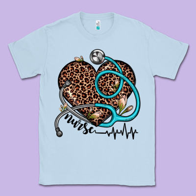 Nurse Leopard Heart Classic Tee Designed By Jahusdesignshop