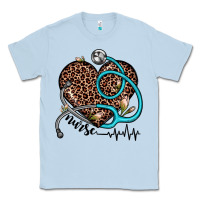 Dusty Blue nurse leopard heart Classic Tee - JahusDesignShop