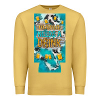 Antique Gold Mama needs a drink slim can cooler mother's day Premium Sweatshirt - HowdyJamesFarm