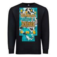 Black Mama needs a drink slim can cooler mother's day Premium Sweatshirt - HowdyJamesFarm