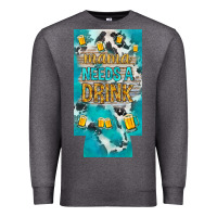 Charcoal Heather Mama needs a drink slim can cooler mother's day Premium Sweatshirt - HowdyJamesFarm