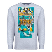 Heather Grey Mama needs a drink slim can cooler mother's day Premium Sweatshirt - HowdyJamesFarm