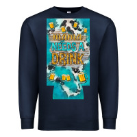 Navy Mama needs a drink slim can cooler mother's day Premium Sweatshirt - HowdyJamesFarm