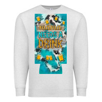 Oatmeal Heather Mama needs a drink slim can cooler mother's day Premium Sweatshirt - HowdyJamesFarm