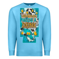 Ocean Blue Mama needs a drink slim can cooler mother's day Premium Sweatshirt - HowdyJamesFarm