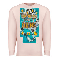 Pale Pink Mama needs a drink slim can cooler mother's day Premium Sweatshirt - HowdyJamesFarm