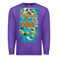 Purple Mama needs a drink slim can cooler mother's day Premium Sweatshirt - HowdyJamesFarm