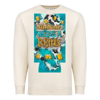 Sandshell Mama needs a drink slim can cooler mother's day Premium Sweatshirt - HowdyJamesFarm