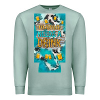 Seafoam Mama needs a drink slim can cooler mother's day Premium Sweatshirt - HowdyJamesFarm