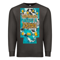 Smoke Mama needs a drink slim can cooler mother's day Premium Sweatshirt - HowdyJamesFarm
