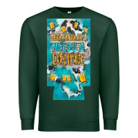 Sports Green Mama needs a drink slim can cooler mother's day Premium Sweatshirt - HowdyJamesFarm