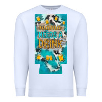 White Mama needs a drink slim can cooler mother's day Premium Sweatshirt - HowdyJamesFarm