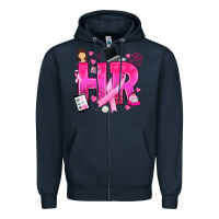 Navy breast cancer hr human resources Zipper Hoodie - texasbilliewilder