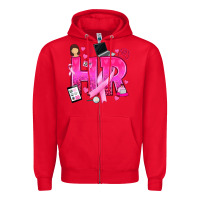 Red breast cancer hr human resources Zipper Hoodie - texasbilliewilder