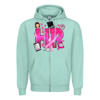 Seafoam breast cancer hr human resources Zipper Hoodie - texasbilliewilder