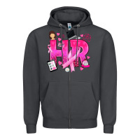 Smoke breast cancer hr human resources Zipper Hoodie - texasbilliewilder