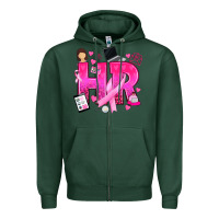 Sports Green breast cancer hr human resources Zipper Hoodie - texasbilliewilder