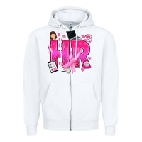 White breast cancer hr human resources Zipper Hoodie - texasbilliewilder