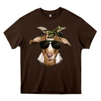 Chocolate Brown camouflage bandana goat Heavy Core Tee - Jasminsmagicworld