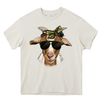 Cream camouflage bandana goat Heavy Core Tee - Jasminsmagicworld