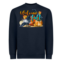 Navy Welcome Fall With Crow Heavyweight Sweatshirt - LillyAllenDesigns